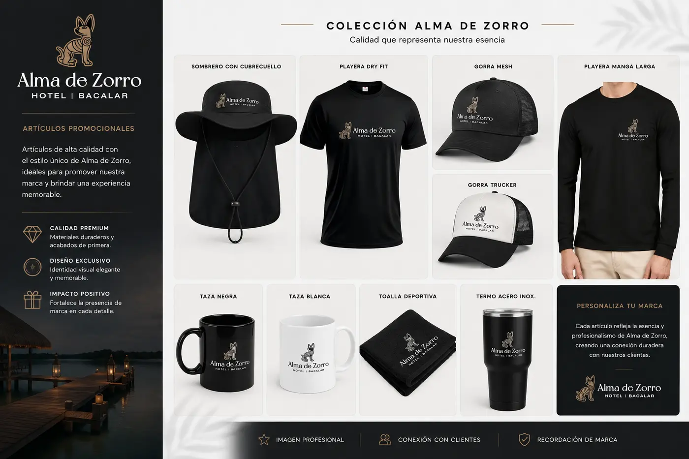 Colección de artículos promocionales personalizados para Alma de Zorro